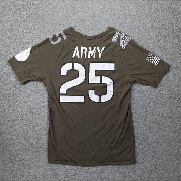 The Nike Tee T Shirt Army Black Knights Large Raglan Jersey Tee 25 Athletic Cut - Picture 2 of 14